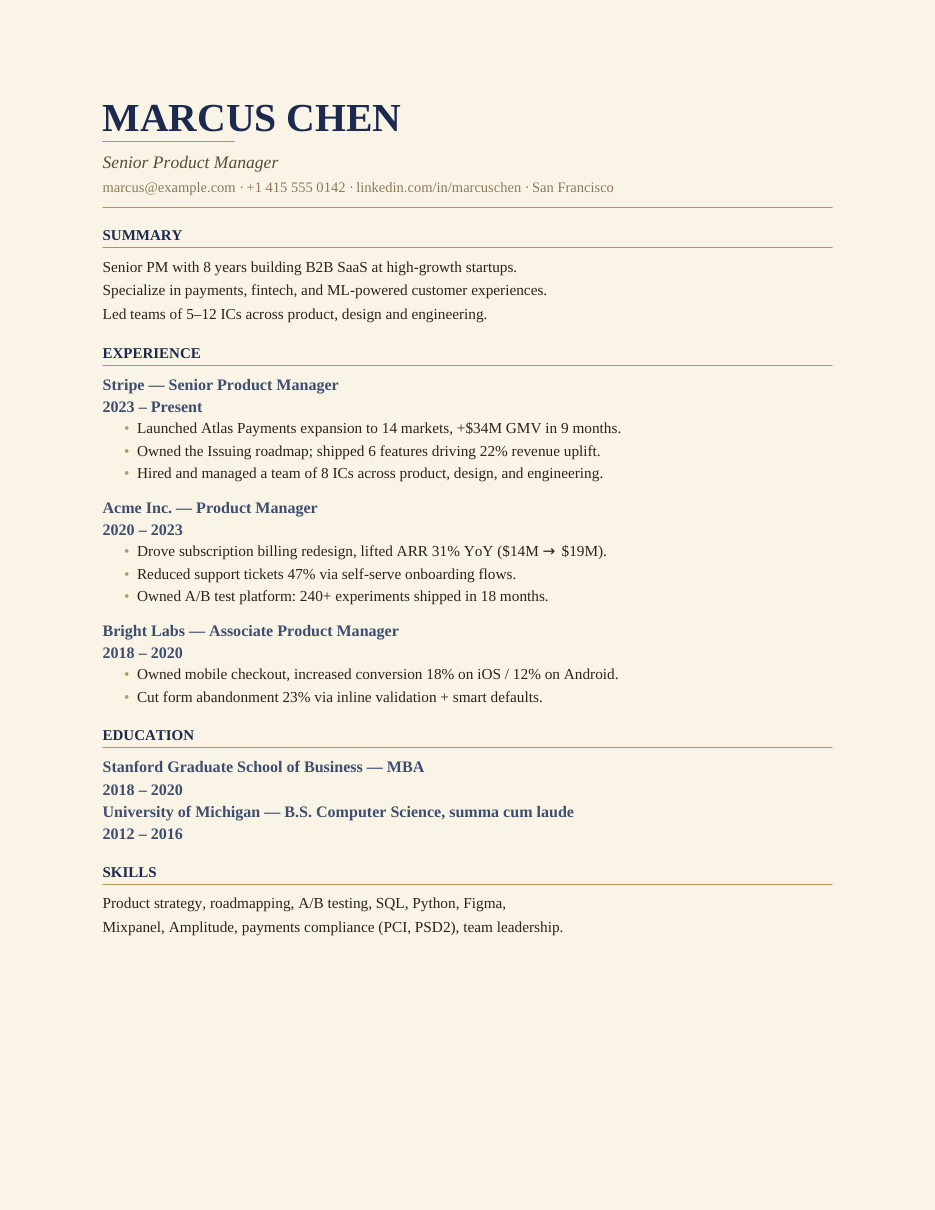 contemporary resume template